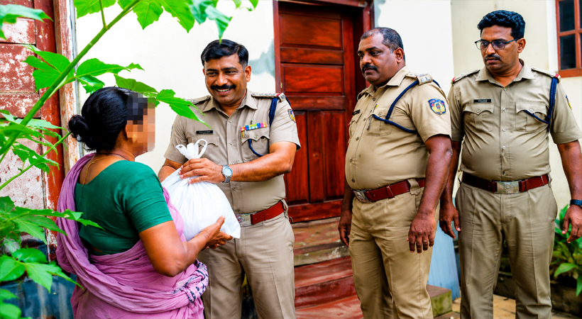മുഹമ്മയിൽ ഓണത്തിന്റെ സ്നേഹസ്പർശം; 101 വീടുകളിലെത്തി ഓണകിറ്റുമായി ജനമൈത്രി പോലീസ്