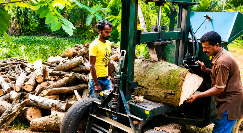 മുഹമ്മയിൽ ഇനി വിറക് കീറാൻ ആളെ തേടി നടക്കേണ്ട; ആധുനിക യന്ത്രം വീട്ടുപടിക്കലെത്തും