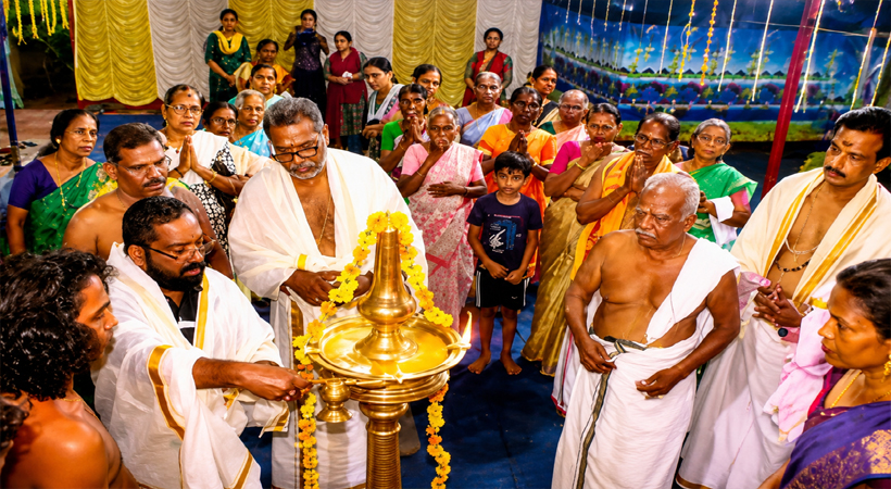 മുഹമ്മയുടെ ആത്മീയോത്സവത്തിന് തിരിതെളിഞ്ഞു; കാട്ടിപ്പറമ്പ് മേക്കാട് ഭദ്രകാളി–ഘണ്ടാകർണ ക്ഷേത്രത്തിൽ ഭാഗവത സപ്താഹയജ്ഞത്തിന് ഭക്തിനിറവ്